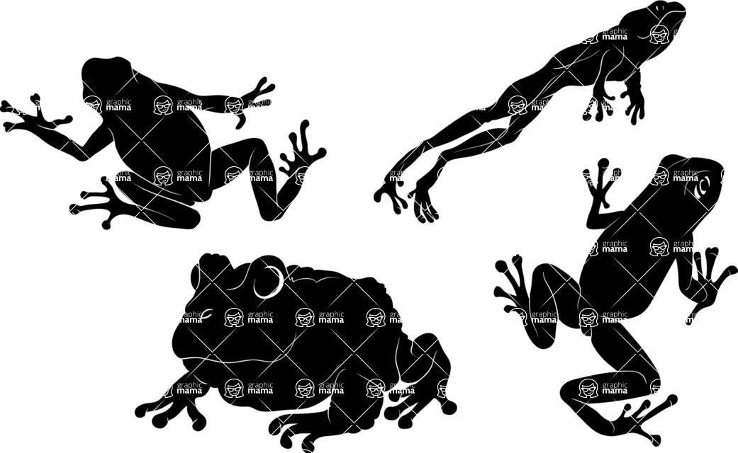 Vector silhouettes - Vector Frog Silhouettes Set
